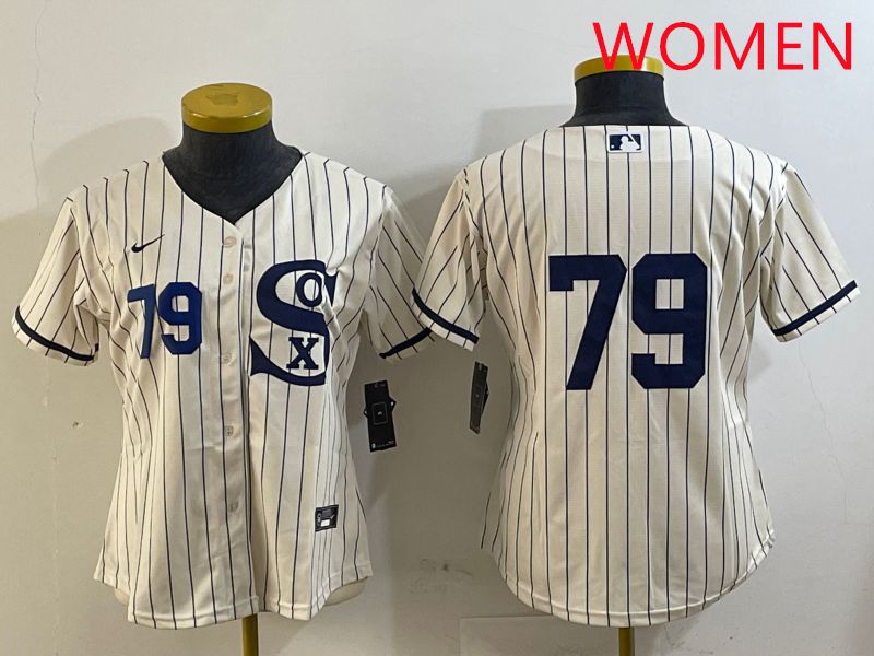 Women Chicago White Sox #79 No Name Cream Stripe Dream Edition Game 2025 Nike MLB Jersey style 4